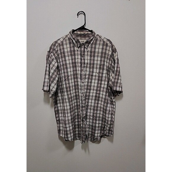 Eddie Bauer Men XLarge Classic Fit Plaid Short-Sleeve Button Down Shirt Workwear - Picture 1 of 7